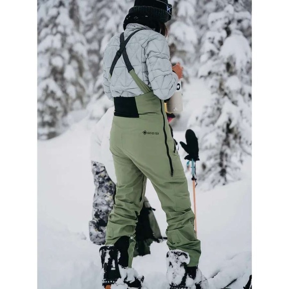 Burton [ak] GORE-TEX 2L Kimmy Bib Pant Hedge Green Ski Snowboard Women's Sz M - Picture 2 of 16